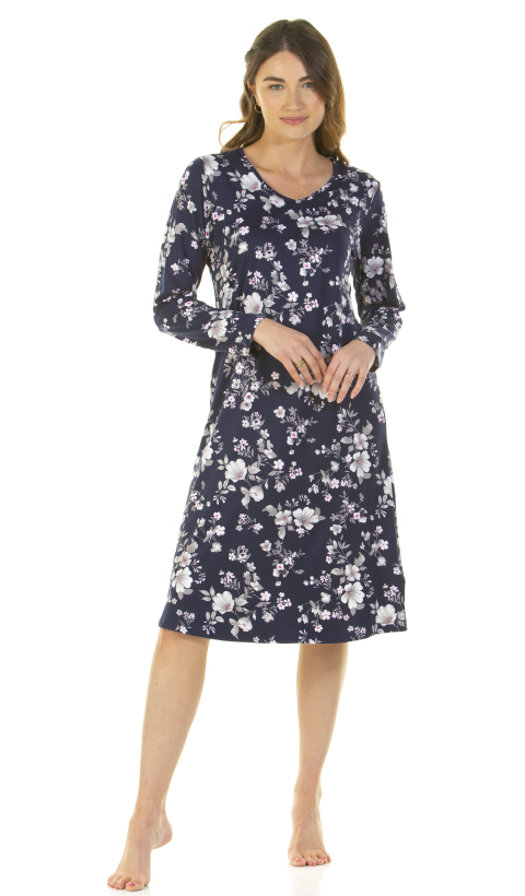 La Marquise Winter Florals Long Sleeve Nightdress